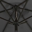 PARASOL Z LAMPKAMI LED ANTRACYTOWY 200X211CM ALUMINIUM