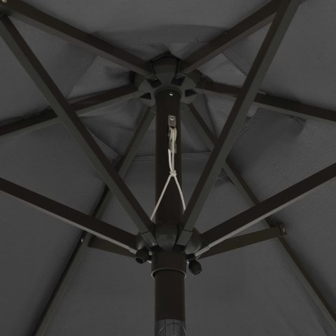 PARASOL Z LAMPKAMI LED ANTRACYTOWY 200X211CM ALUMINIUM