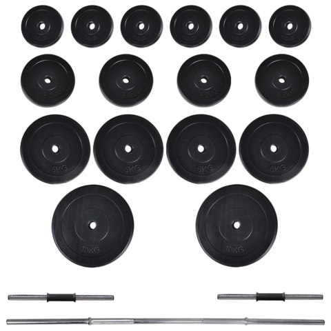 ŁAWKA DO ĆWICZEŃ ZE STOJAKIEM SZTANGĄ I HANTLAMI 60,5KG