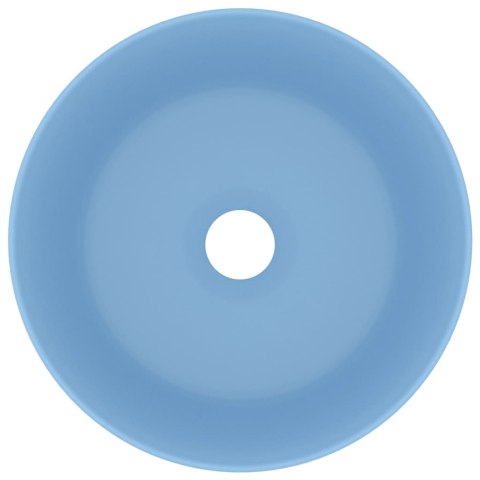 LUKSUSOWA OKRĄGŁA UMYWALKA MATOWY BŁĘKIT 40X15CM CERAMIKA