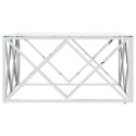 STOLIK KAWOWY SREBRNY 80X80X40CM STAL NIERDZEWNA I SZKŁO