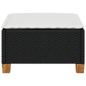 STOŁEK OGRODOWY Z PODUSZKĄ CZARNY 63,5X56X32CM RATTAN PE