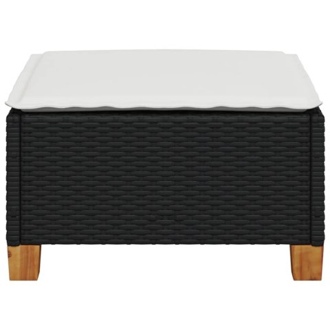 STOŁEK OGRODOWY Z PODUSZKĄ CZARNY 63,5X56X32CM RATTAN PE