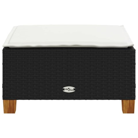 STOŁEK OGRODOWY Z PODUSZKĄ CZARNY 63,5X56X32CM RATTAN PE