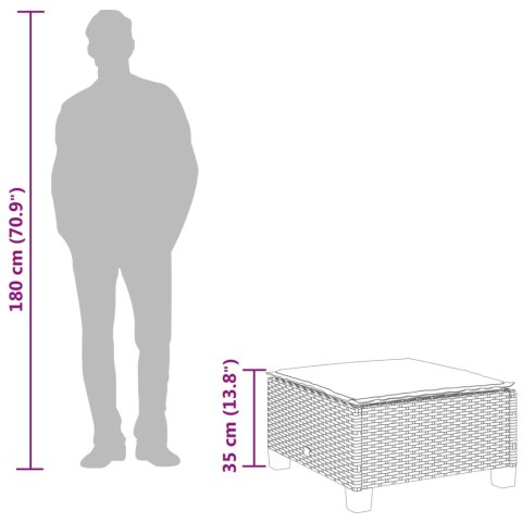 STOŁEK OGRODOWY Z PODUSZKĄ CZARNY 63,5X56X32CM RATTAN PE