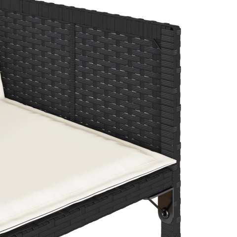11-CZ. ZESTAW MEBLI DO OGRODU Z PODUSZKAMI CZARNY RATTAN PE