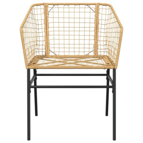 KRZESŁA OGRODOWE 2 SZT. BRĄZOWE POLIRATTAN