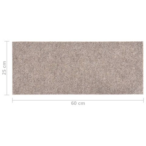 SAMOPRZYLEPNE NAKŁADKI NA SCHODY 15 SZT. 60X25CM KREMOWE