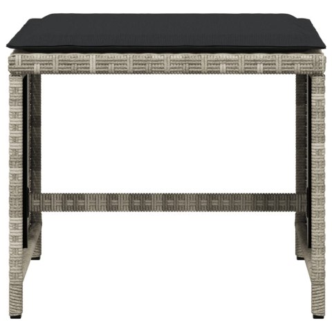 STOŁKI OGRODOWE Z PODUSZKAMI 4 SZT. JASNOSZARE 40X40X35CM