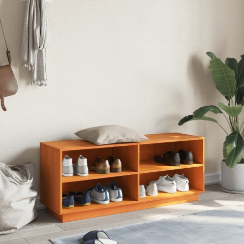 SZAFKA NA BUTY WOSKOWY BRĄZ 110X34X45CM LITE DREWNO SOSNOWE