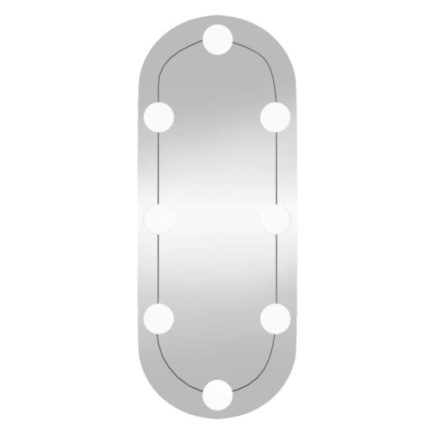 LUSTRO ŚCIENNE Z LED 20X50CM SZKLANE OWALNE