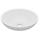 LUKSUSOWA OWALNA UMYWALKA MATOWA BIEL 40X33CM CERAMICZNA