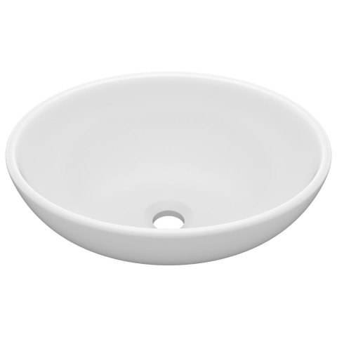 LUKSUSOWA OWALNA UMYWALKA MATOWA BIEL 40X33CM CERAMICZNA