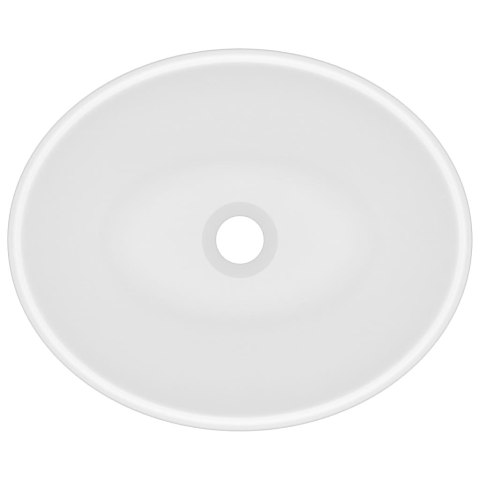 LUKSUSOWA OWALNA UMYWALKA MATOWA BIEL 40X33CM CERAMICZNA