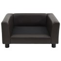 SOFA DLA PSA BRĄZOWA 60X43X30CM PLUSZ I SZTUCZNA SKÓRA