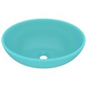 LUKSUSOWA OWALNA UMYWALKA MATOWA JASNA ZIELEŃ 40X33CM