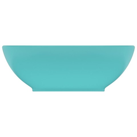 LUKSUSOWA OWALNA UMYWALKA MATOWA JASNA ZIELEŃ 40X33CM