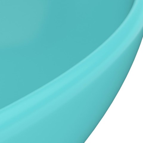 LUKSUSOWA OWALNA UMYWALKA MATOWA JASNA ZIELEŃ 40X33CM