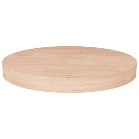 OKRĄGŁY BLAT DO STOLIKA Ø40X4CM SUROWE DREWNO DĘBOWE