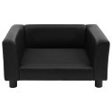 SOFA DLA PSA CZARNA 60X43X30CM PLUSZ I SZTUCZNA SKÓRA