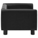 SOFA DLA PSA CZARNA 60X43X30CM PLUSZ I SZTUCZNA SKÓRA