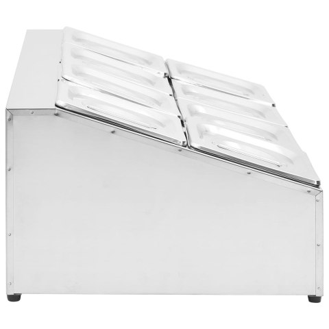 EKSPOZYTOR Z 8 POJEMNIKAMI GN 1/6 STAL NIERDZEWNA