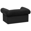 SOFA DLA PSA Z SZUFLADĄ CZARNA 75X50X38CM PLUSZOWA