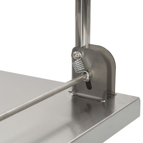 WÓZEK PLATFORMOWY SREBRNY 82X53X86CM STAL NIERDZEWNA