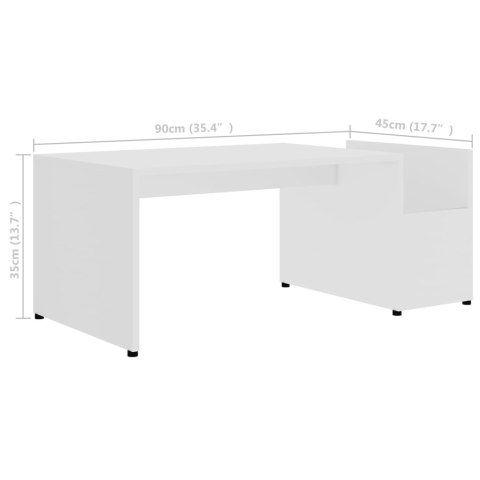 STOLIK KAWOWY BIAŁY 90X45X35CM