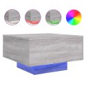 STOLIK KAWOWY Z LED SZARY DĄB SONOMA 55X55X31CM