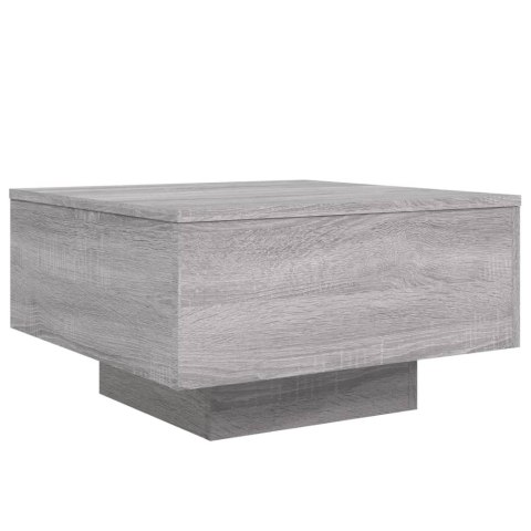 STOLIK KAWOWY Z LED SZARY DĄB SONOMA 55X55X31CM