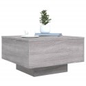 STOLIK KAWOWY Z LED SZARY DĄB SONOMA 55X55X31CM