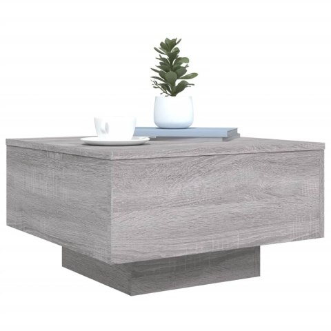 STOLIK KAWOWY Z LED SZARY DĄB SONOMA 55X55X31CM