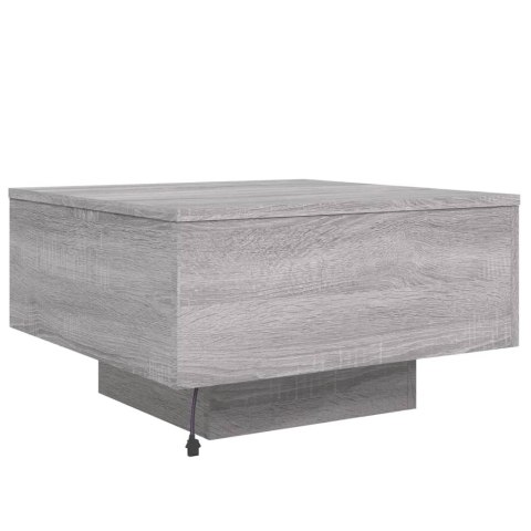 STOLIK KAWOWY Z LED SZARY DĄB SONOMA 55X55X31CM