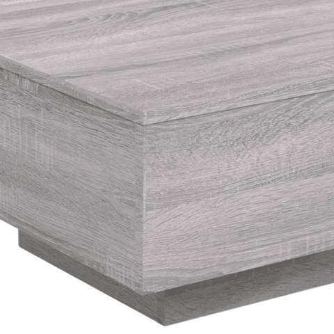 STOLIK KAWOWY Z LED SZARY DĄB SONOMA 55X55X31CM
