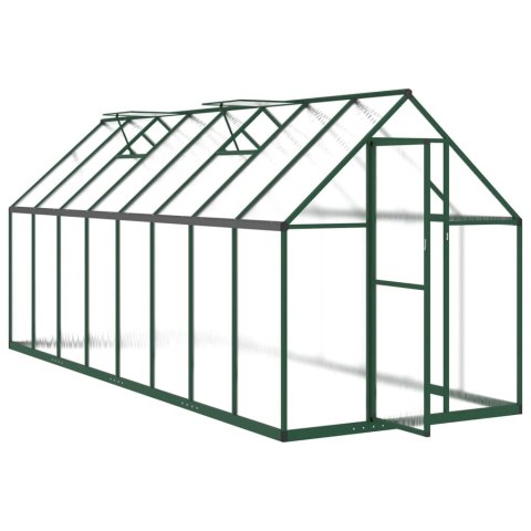 SZKLARNIA Z RAMĄ PODSTAWY ZIELONA 445X169X195CM ALUMINIUM