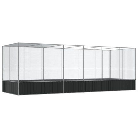 WOLIERA PTASZARNIA DLA PTAKÓW Z PRZEDŁUŻENIEM 625X207X212CM STAL