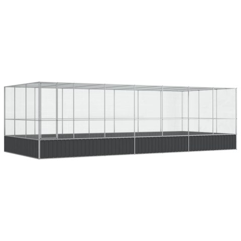 WOLIERA PTASZARNIA DLA PTAKÓW Z PRZEDŁUŻENIEM 725X307X212CM STAL
