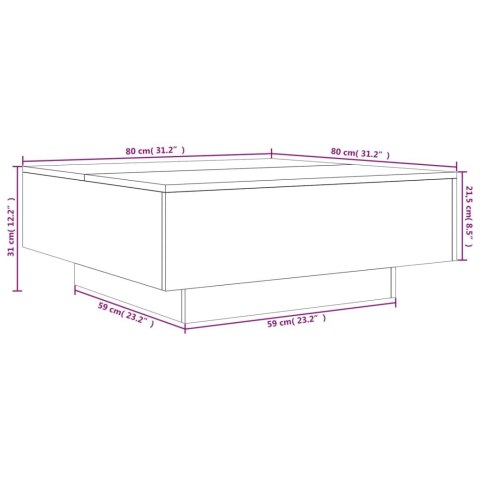 STOLIK KAWOWY DĄB SONOMA 80X80X31CM