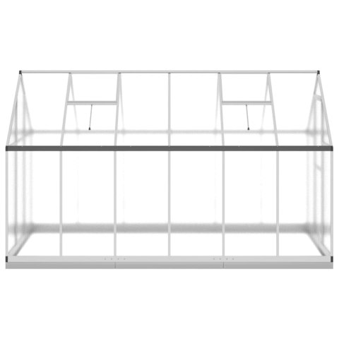 SZKLARNIA Z RAMĄ PODSTAWY SREBRNA 334X169X202CM ALUMINIUM