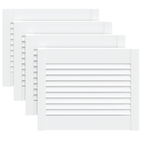 DRZWI ŻALUZJOWE DO SZAFKI 4 SZT. BIAŁE 39,5X49,4CM SOSNOWE