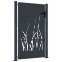 FURTKA OGRODOWA ANTRACYTOWA 105X155CM STAL MOTYW TRAWY