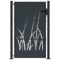 FURTKA OGRODOWA ANTRACYTOWA 105X155CM STAL MOTYW TRAWY