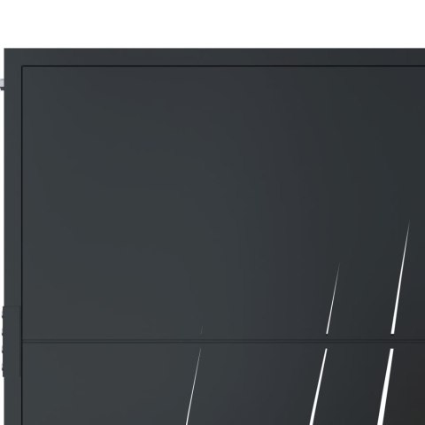 FURTKA OGRODOWA ANTRACYTOWA 105X155CM STAL MOTYW TRAWY