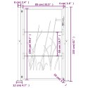 FURTKA OGRODOWA ANTRACYTOWA 105X155CM STAL MOTYW TRAWY