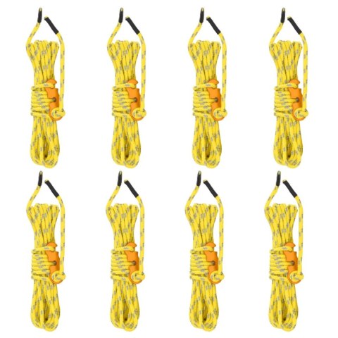 LINKI NAMIOTOWE Z NAPINACZEM ODBLASKOWE 8 SZT. 4M 4MM