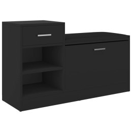 ŁAWKA Z MIEJSCEM NA BUTY CZARNA 94,5X31X57CM