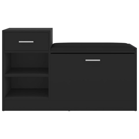 ŁAWKA Z MIEJSCEM NA BUTY CZARNA 94,5X31X57CM