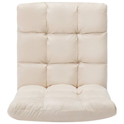 SKŁADANE KRZESŁO PODŁOGOWE KREMOWE MIKROFIBRA