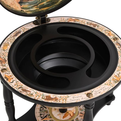 BAREK GLOBUS ZE STOJAKIEM NA WINO CZARNY LITY EUKALIPTUS